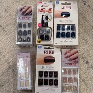 6 Different Kiss and imPRESS and Gel  Nail Sets - Assorted Shades. NIB